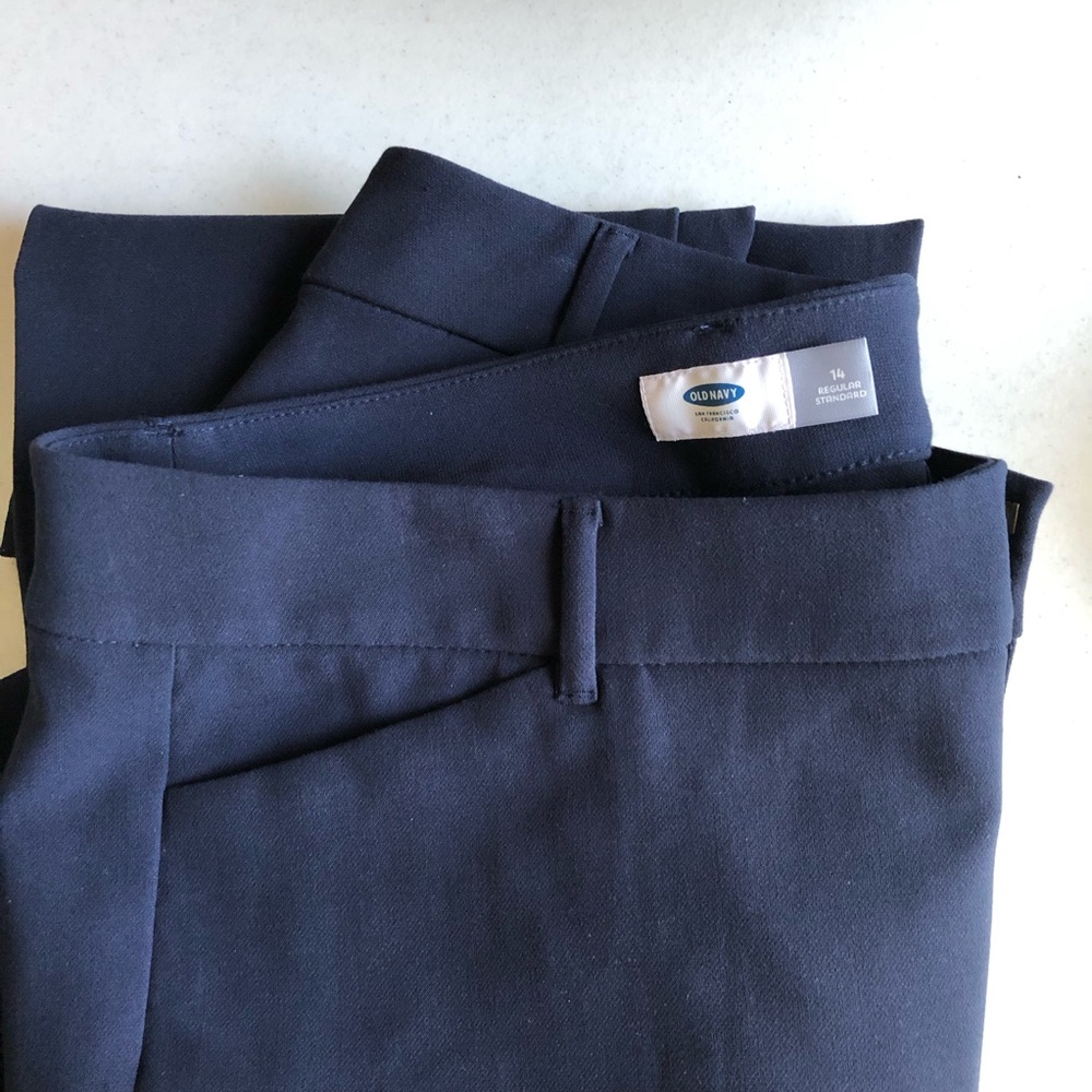 Old Navy Slim Flare Leg Pants of Polyester, Rayon & Spandex in Navy